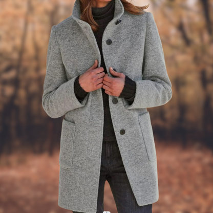 Long Coat | Button Front with Straight Fit
