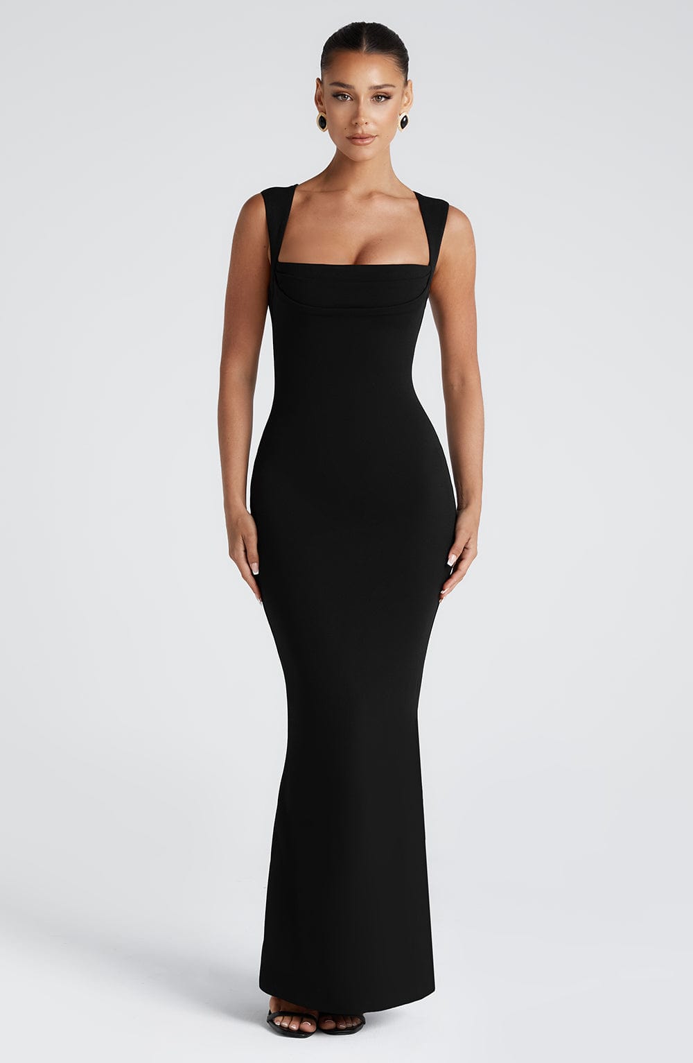 Women’s Square Neck Bodycon Maxi Dress | Formal Evening