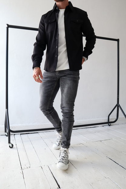Overshirt Jacket | Long Sleeve Button Up with Chest Pockets