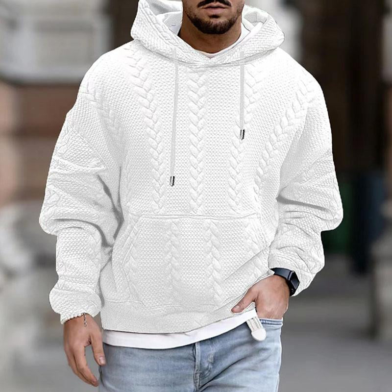 Pullover Hoodie | Cable Knit Pattern with Drawstring Hood