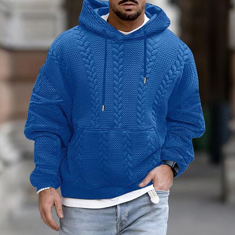 Pullover Hoodie | Cable Knit Pattern with Drawstring Hood