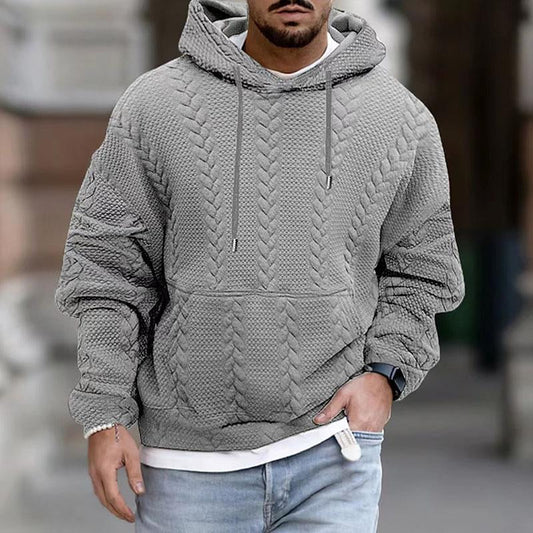 Pullover Hoodie | Cable Knit Pattern with Drawstring Hood