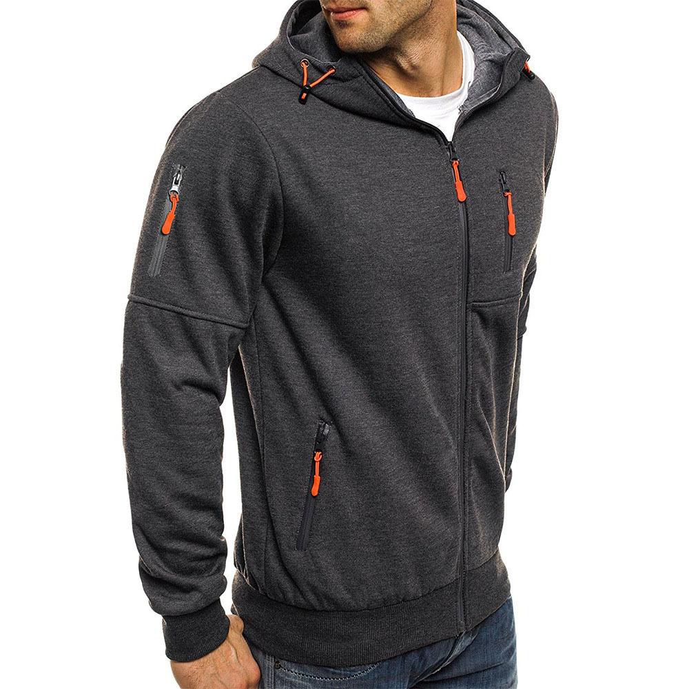 Zip Up Hoodie | Drawstring Hood with Multiple Zipper Pockets