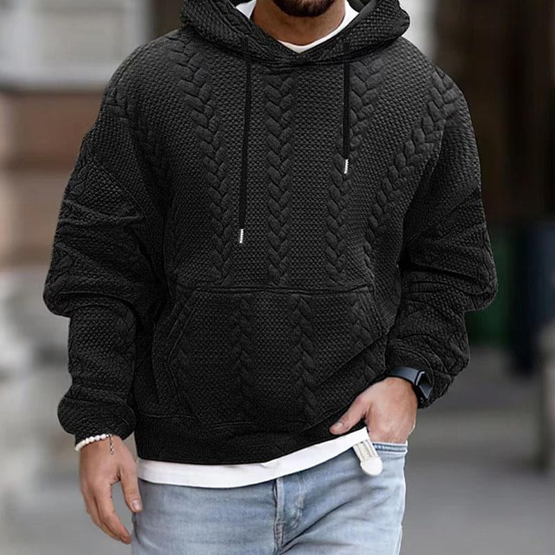 Pullover Hoodie | Cable Knit Pattern with Drawstring Hood