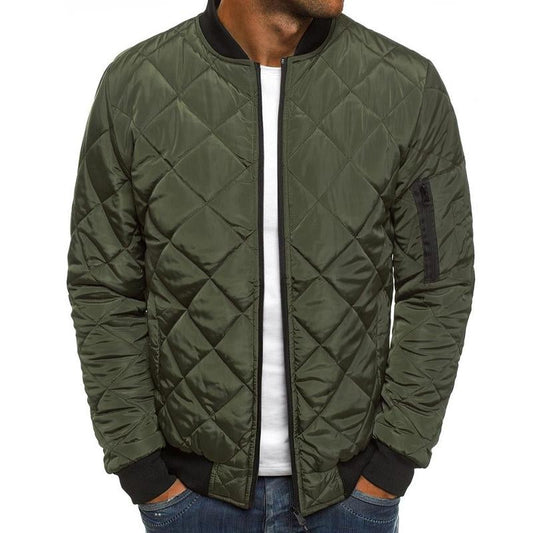 Quilted Bomber Jacket | Zip Front Classic Fit