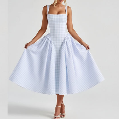 Women's Gingham Pocket Midi Sundress