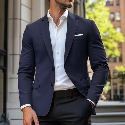 Men's Casual Single-Breasted Jacket | Relaxed Smart Fit Front