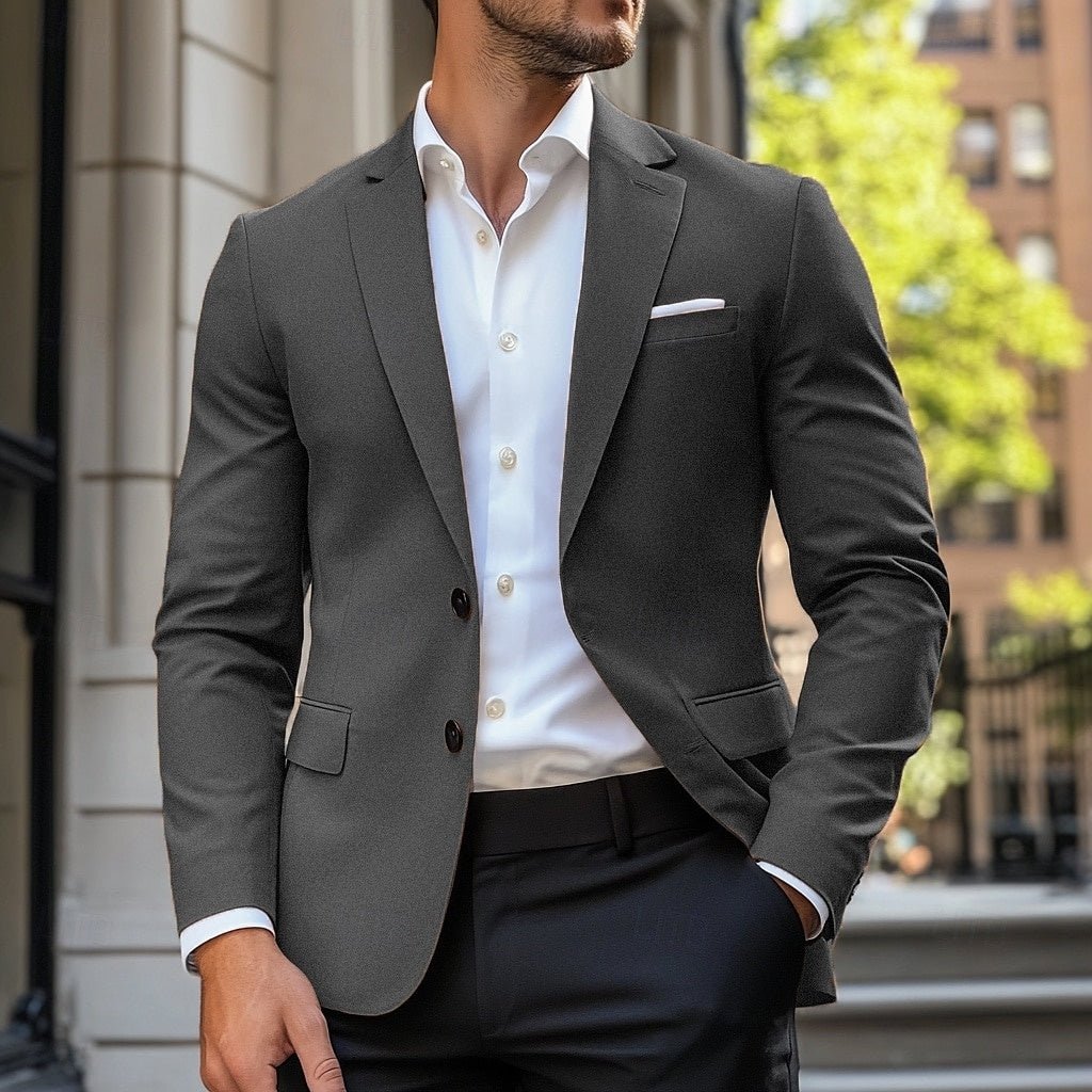 Men's Casual Single-Breasted Jacket | Relaxed Smart Fit Side