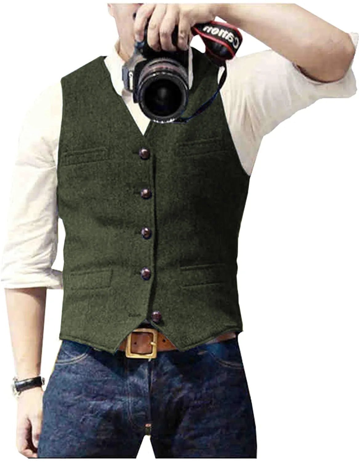 Men's Classic Herringbone Tweed Waistcoat | Smart Occasion Wear View 11