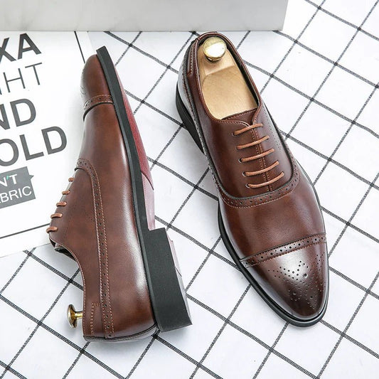 Men's Classic Premium Oxford Shoes | Formal Leather Style Front