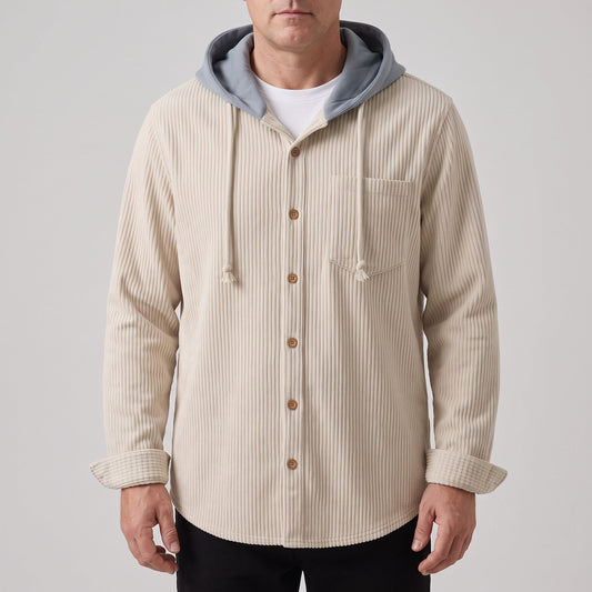 Men's Corduroy Hoodie with Adjustable Hood Hero