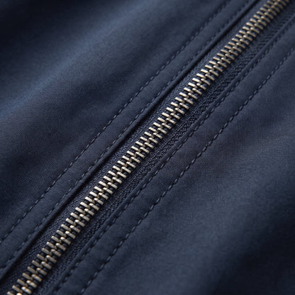 Men's Cotton Blend Parker Jacket with Ribbed Trim Side