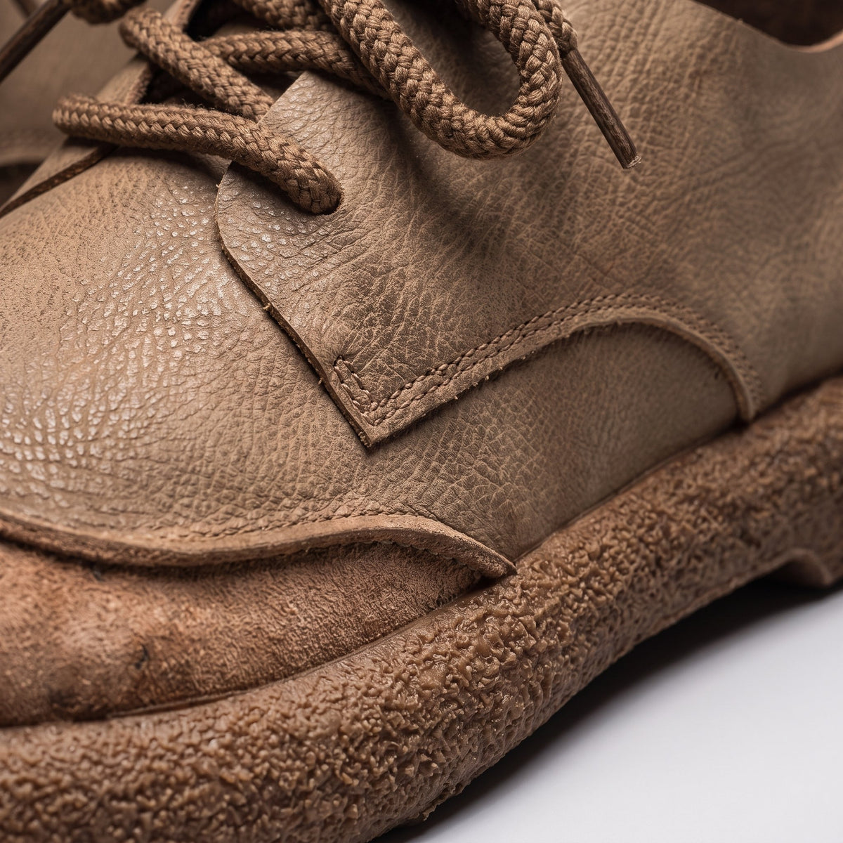 Men's Heritage Sneaker | Leather Suede with Crepe Sole Close Up