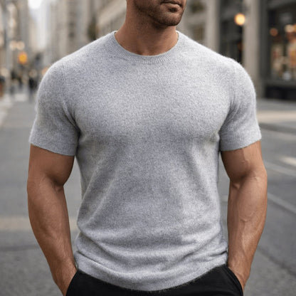 Men's Lightweight Cashmere Tee Close Up