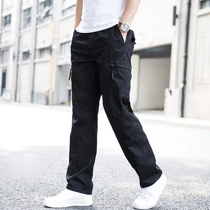 Men's Relaxed Fit Cargo Pants with Stretch Fabric Angle