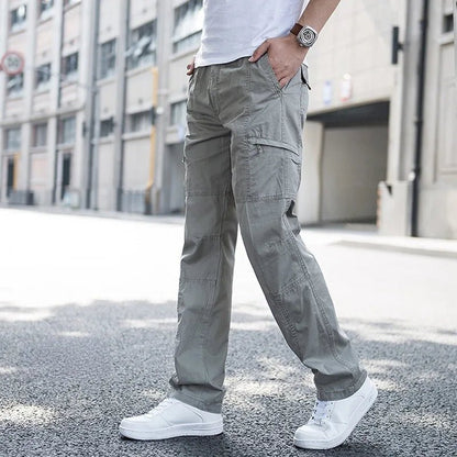 Men's Relaxed Fit Cargo Pants with Stretch Fabric Back