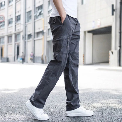 Men's Relaxed Fit Cargo Pants with Stretch Fabric Detail