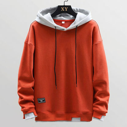 Men's Relaxed Fit Two-Tone Hoodie with Contrast Hood Front