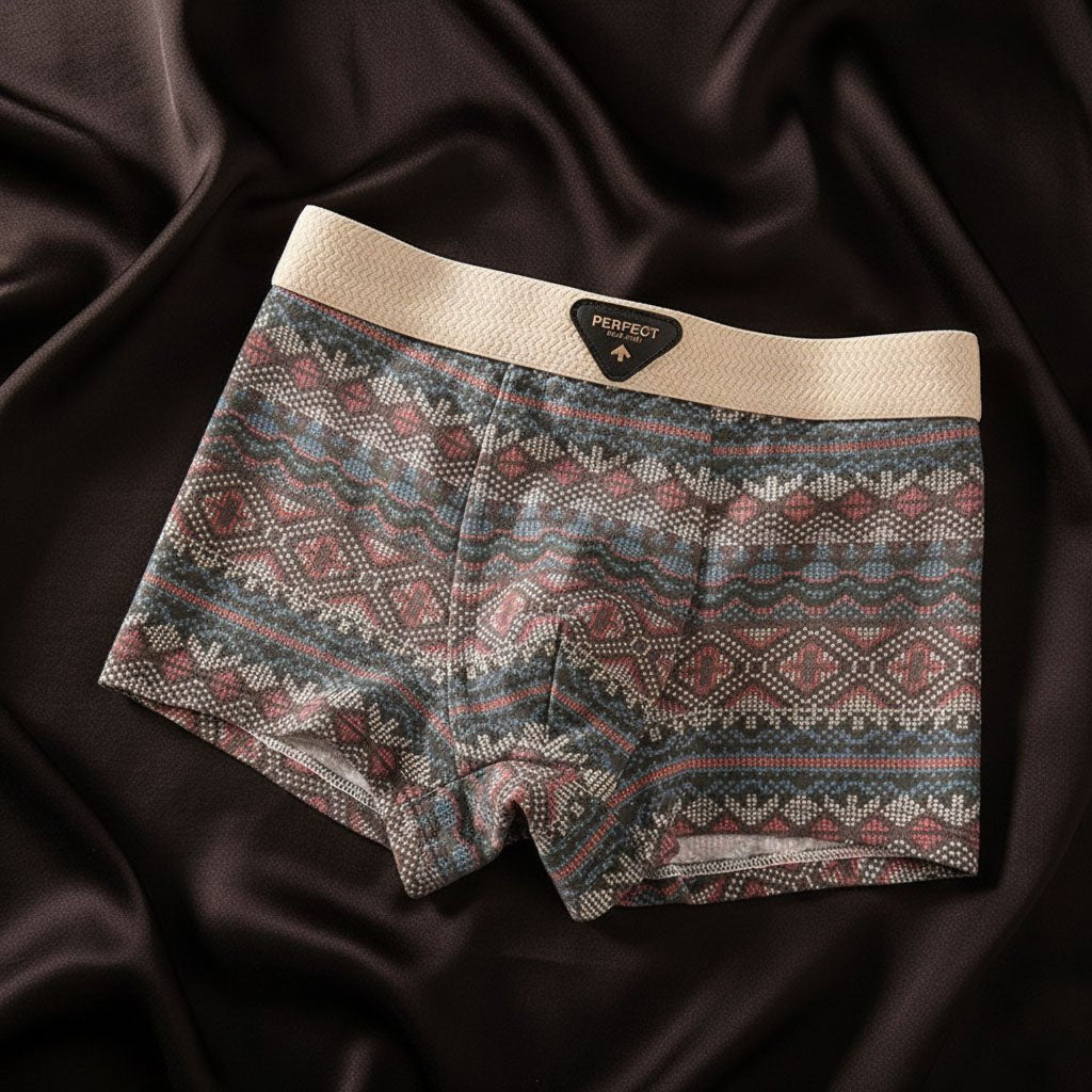 Men's Retro Cotton Boxer Briefs with Breathable Support Angle