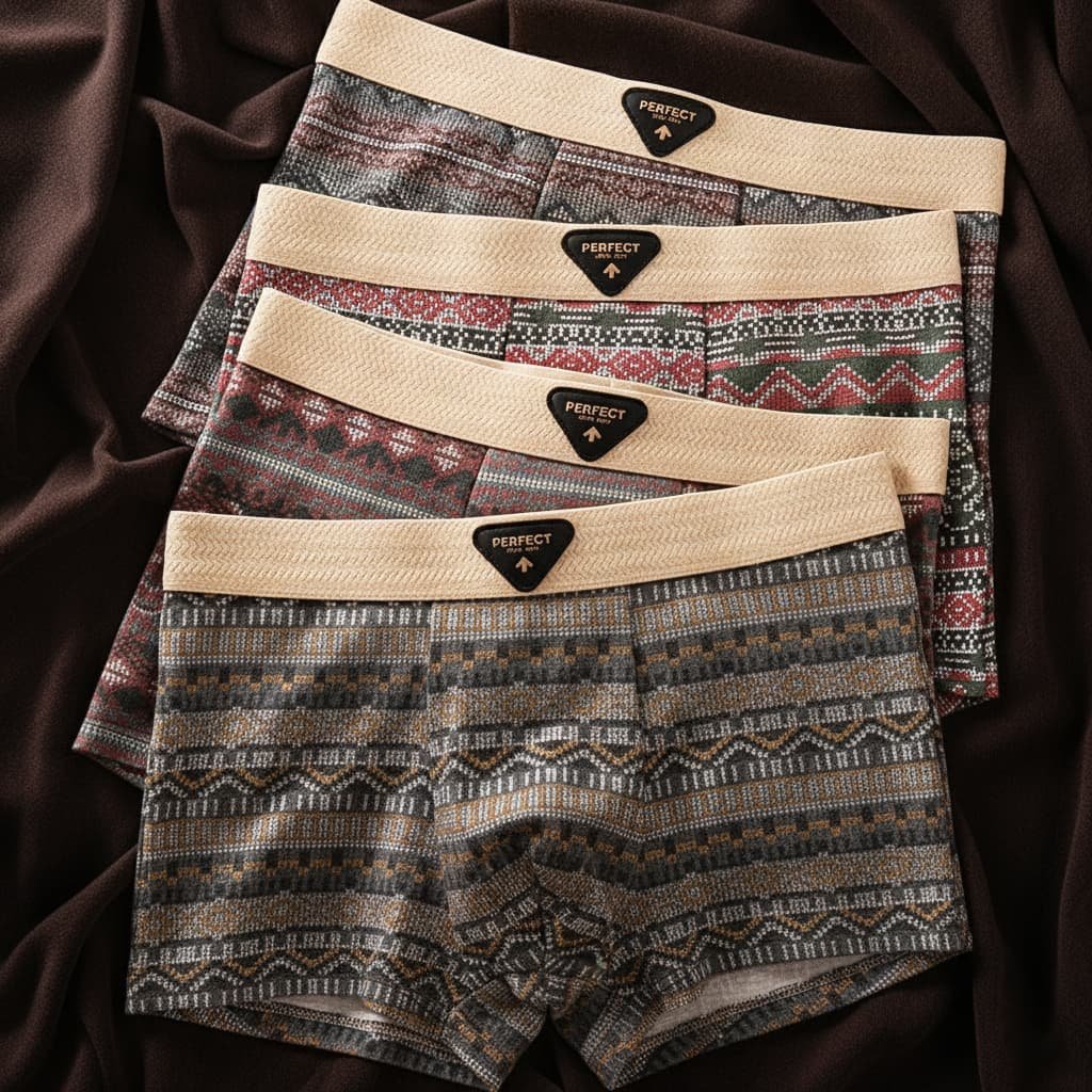 Men's Retro Cotton Boxer Briefs with Breathable Support Hero