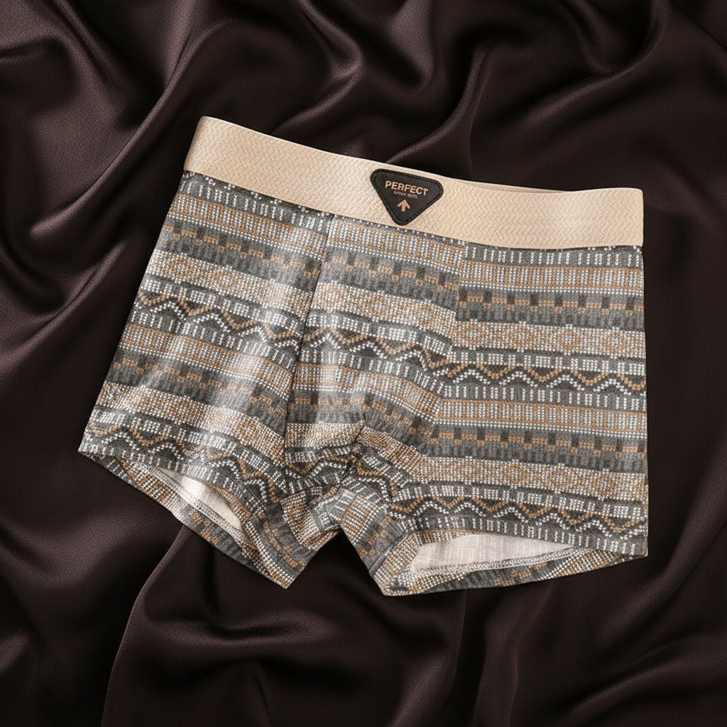 Men's Retro Cotton Boxer Briefs with Breathable Support Lifestyle