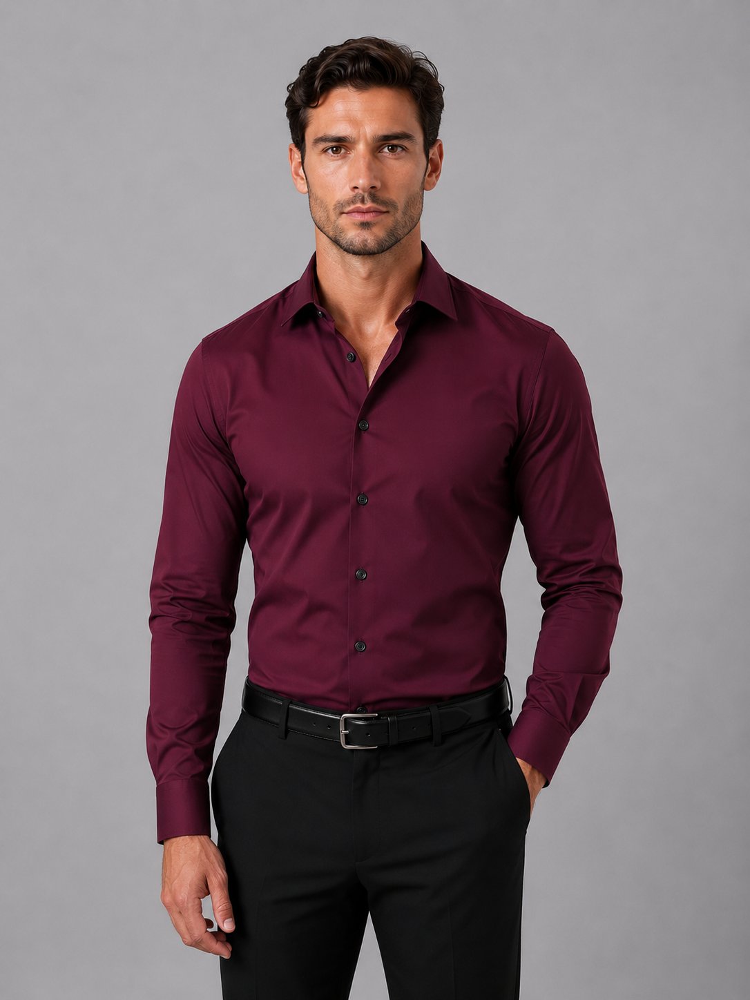 Men's Slim Fit Dress Shirt | Long Sleeve Smart Formal Angle