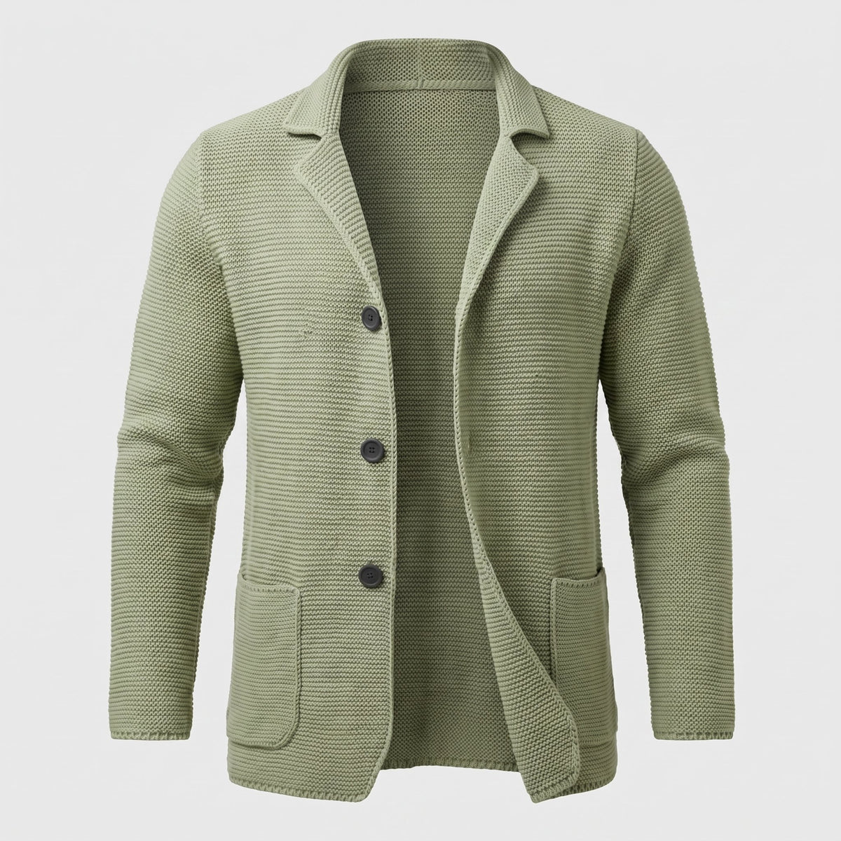 Men's Slim Fit Knitwear Cardigan with Button Front Close Up