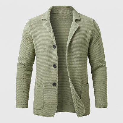 Men's Slim Fit Knitwear Cardigan with Button Front Close Up