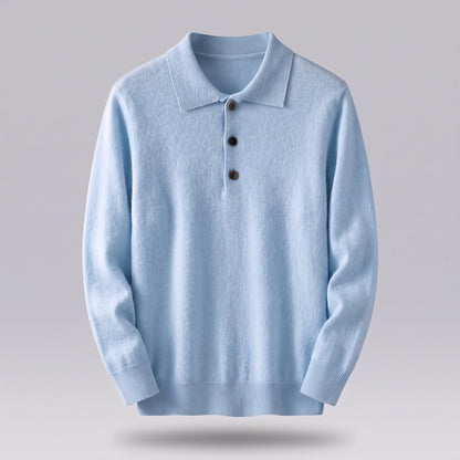 Men's Soft Knit Cashmere Polo Shirt Back