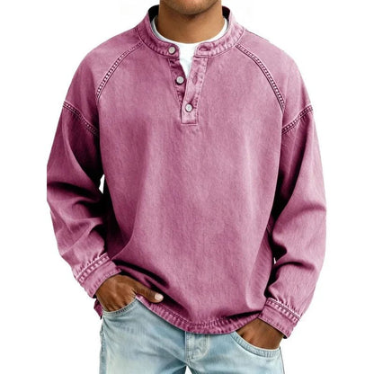 Men's Vintage Long Sleeve Denim Shirt Lifestyle