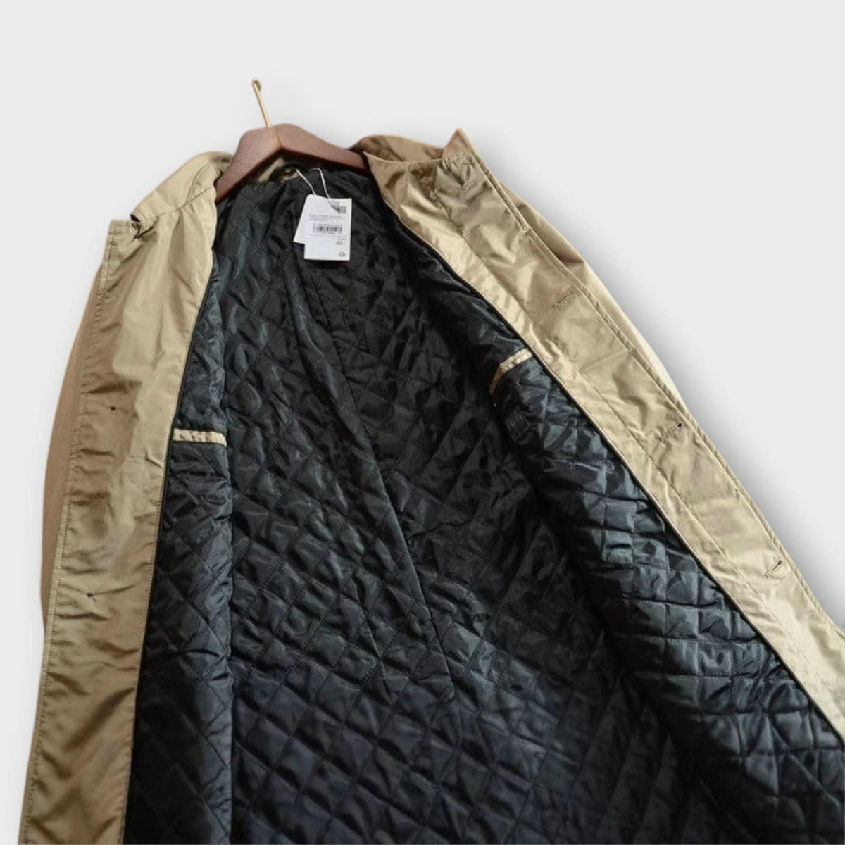 Men's Weatherproof Trench Coat with Balmacaan Collar Close Up