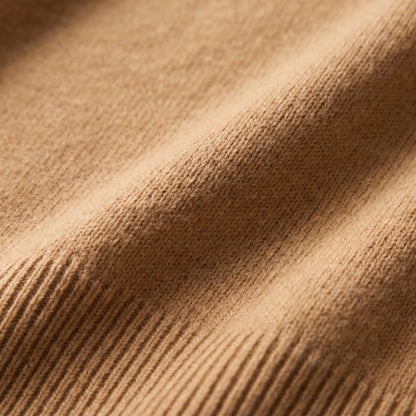 Men's Wool Turtleneck Jumper with Ribbed Collar Side
