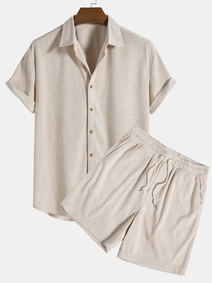 Men’s Ribbed Drawstring Shorts Co-Ord