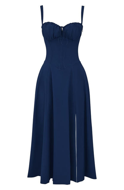 Women's Figure-Flattering Floral Corset Midi Dress