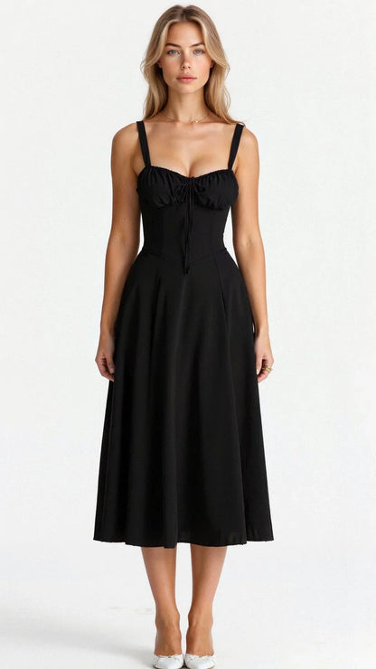 Women's Floral Bustier Midi Dress
