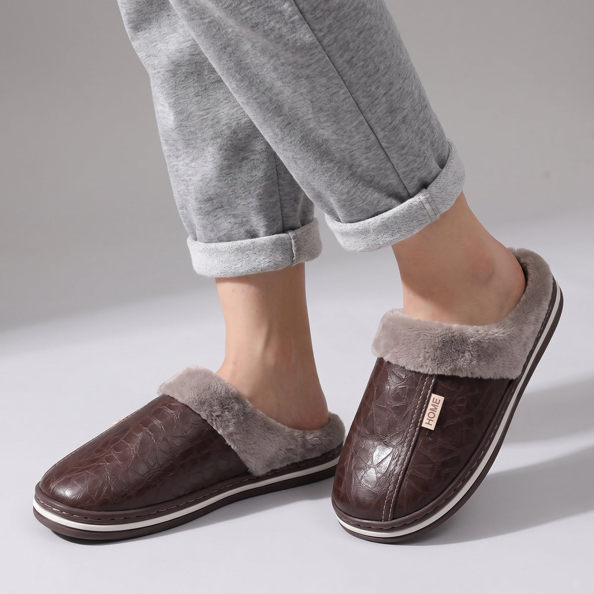 Unisex Cushioned Comfort Slides with Striped Sole Hero