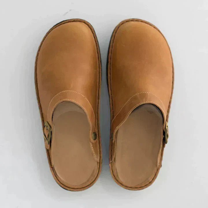 Unisex Orthopedic Leather Clogs with Comfort Insole Back