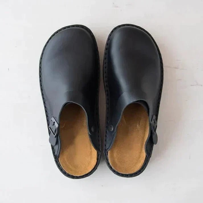 Unisex Orthopedic Leather Clogs with Comfort Insole Side