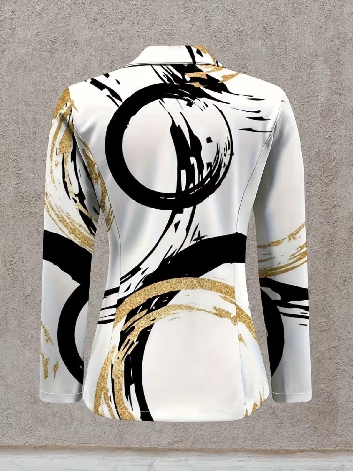Women's Abstract Blazer | Bold Brushstroke Print Side
