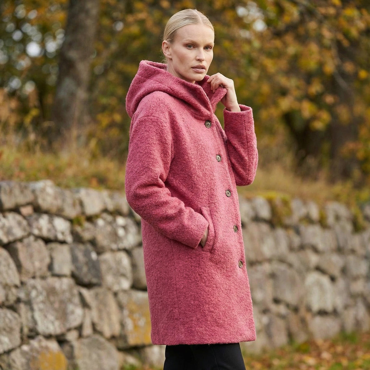 Women's Casual Spring Coat with Relaxed Fit Front