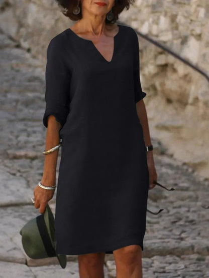 Women's Casual V-Neck Dress with A-Line Silhouette Hero