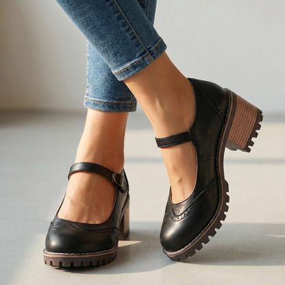 Women's Classic T-Strap Heels | Closed Toe with All-Day Comfort Lifestyle