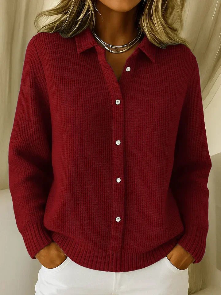 Women's Cozy Knit Cardigan with Button Front Detail