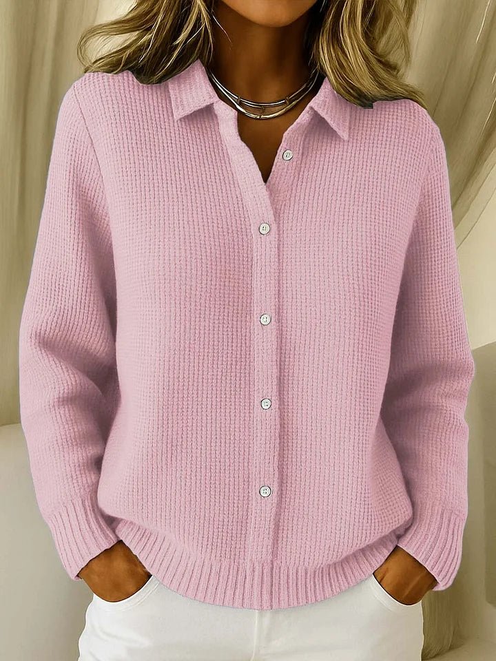 Women's Cozy Knit Cardigan with Button Front Front