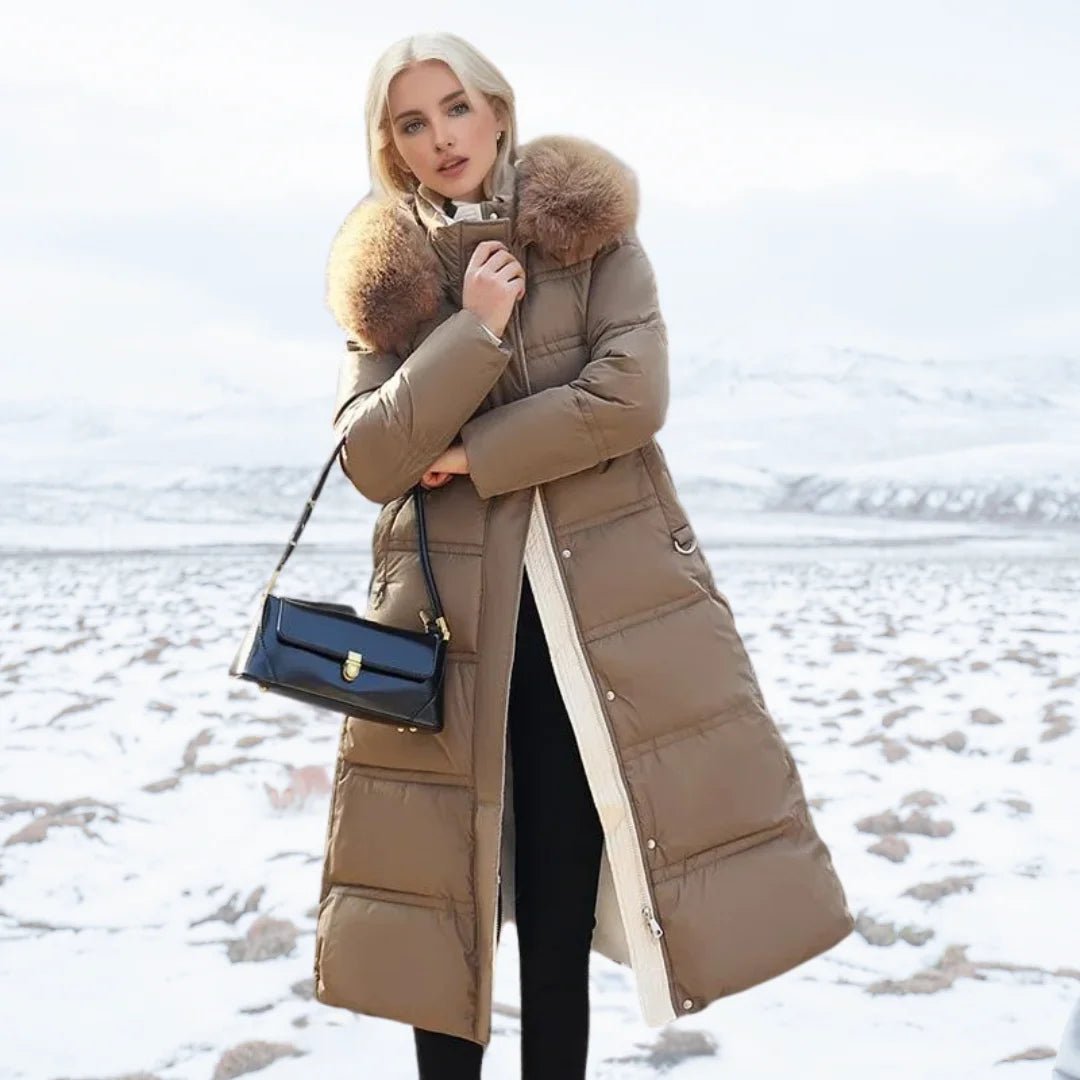 Women's Designer Winter Parka Jacket with Fur Hood Hero