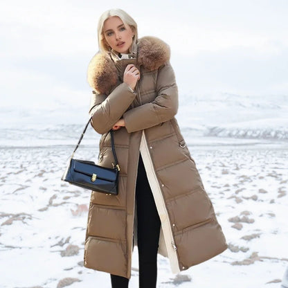 Women's Designer Winter Parka Jacket with Fur Hood Hero