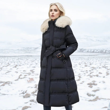 Women's Designer Winter Parka Jacket with Fur Hood Lifestyle