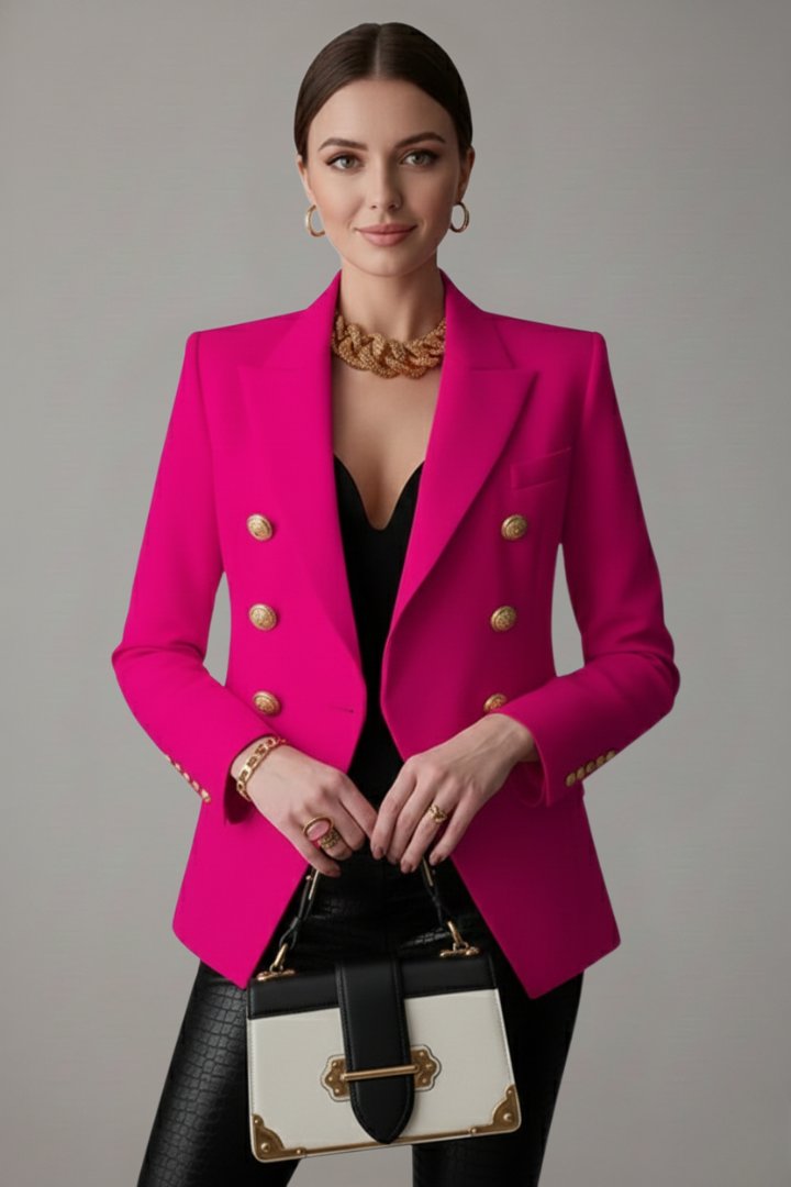 Women's Double-Breasted Blazer | Smart Occasion with Gold Buttons Alternate