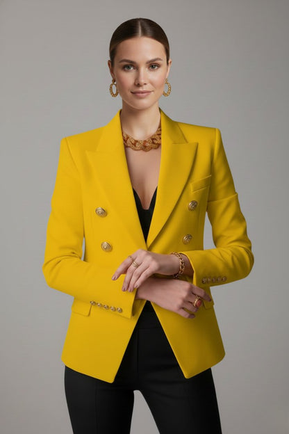 Women's Double-Breasted Blazer | Smart Occasion with Gold Buttons Angle