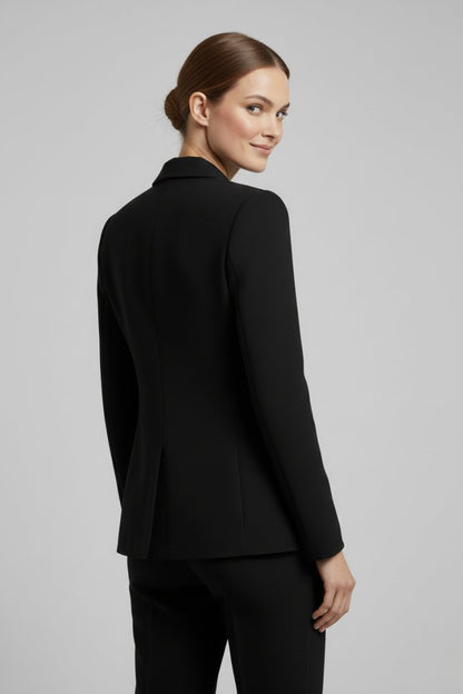 Women's Double-Breasted Blazer | Smart Occasion with Gold Buttons Back